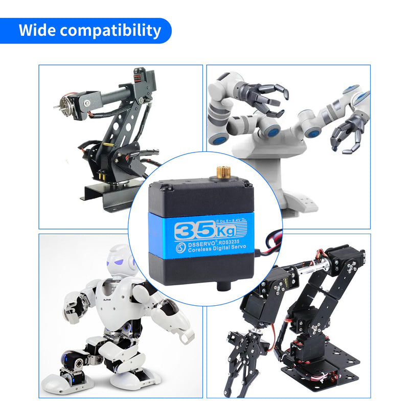 [Australia - AusPower] - RDS3235 Digital Servo Robot Servo Coreless Motor 35KG High Torque Metal Gear DC5-7.4V with U- Shaped Servo Bracket Arm Plate for DIY Robotic（270 Degree） 