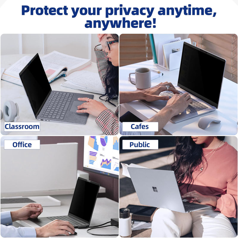 [Australia - AusPower] - Magnetic Privacy Filter Compatible with 13.5 Inch Surface Laptop 5/4/3/2/1, Removable Anti-Glare Blue Light Laptop Privacy Screen Black Security Private Magnetic privacy screen for surface 