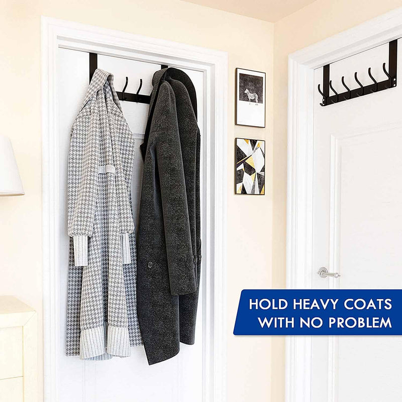 [Australia - AusPower] - Over The Door Hooks, No Assembly Required Door Hanger Hook, Sturdy Over The Door Coat Rack, Over Door Hanger Door Hooks for Hanging Clothes, Towels, Hats, Matte Black 1 Pack 
