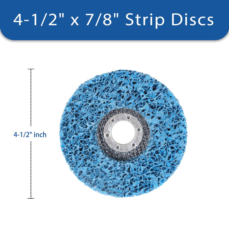 WFLNHB 10 Pack - 4-1/2" x 7/8" Strip and Clean Discs Fit for Angle Grinders-for Polishing and Grinding Various Materials 10Pack