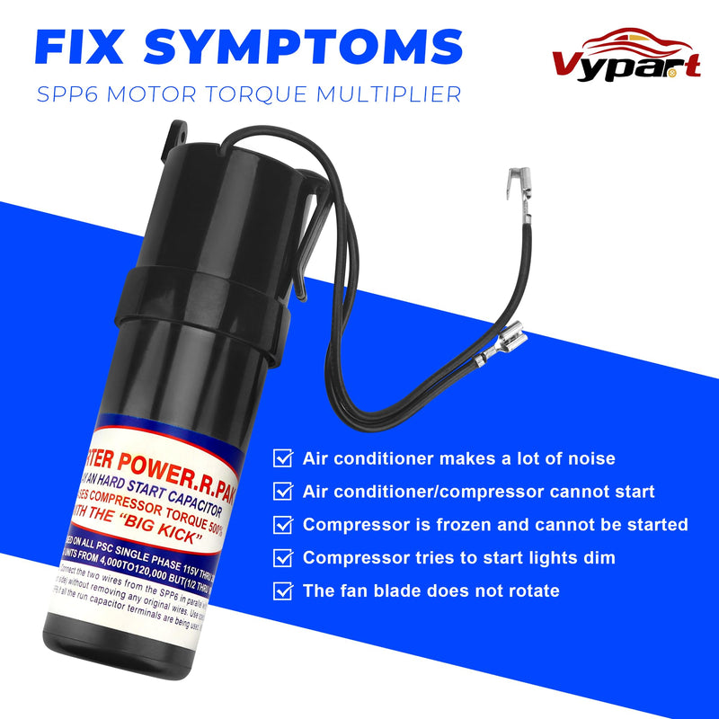 [Australia - AusPower] - SPP6 Hard Start Capacitor Kit - 500% Torque Increase,115V Thru 288VAC Hard Start kit for air Conditioner Units from 4,000 to 120,000 | By Vypart 