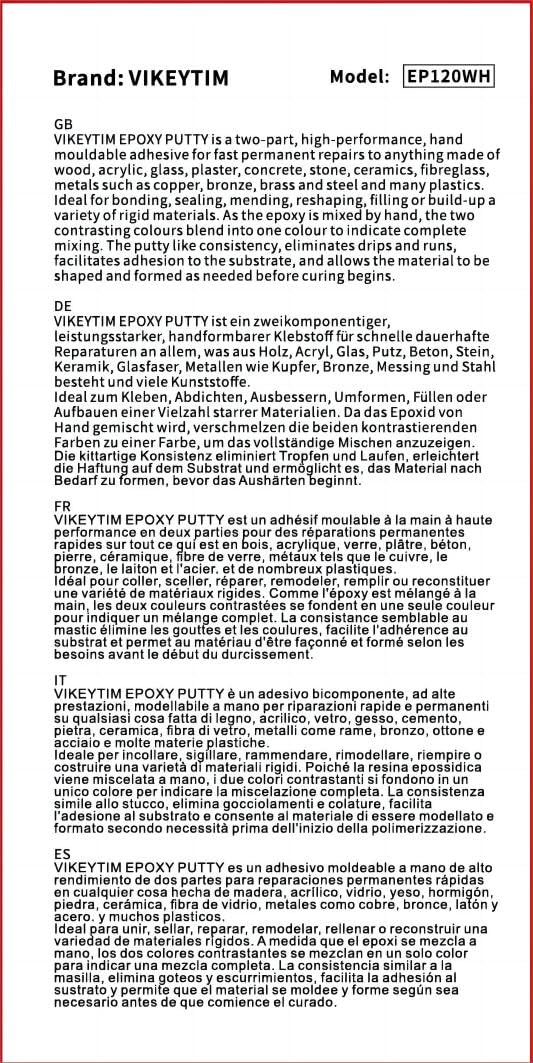 [Australia - AusPower] - Epoxy Putty, 120g Quick Leak Repair Epoxy Putty Plastic, Ceramic, Acrylic, Metal, Stone, Wood, Glass Bonding and Repair Putty Stick (White) 