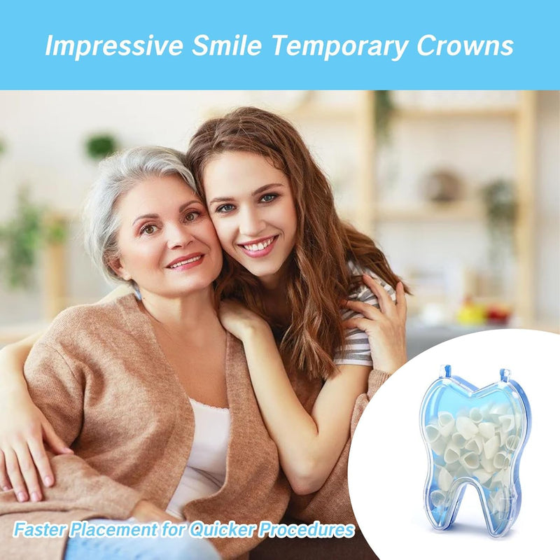 [Australia - AusPower] - 100 Pcs Tooth Caps for Broken Tooth Mixed Sizes Dental Temporary Crown Kit Front Cap Covers for Adults Dental Crowns Temporary Teeth 