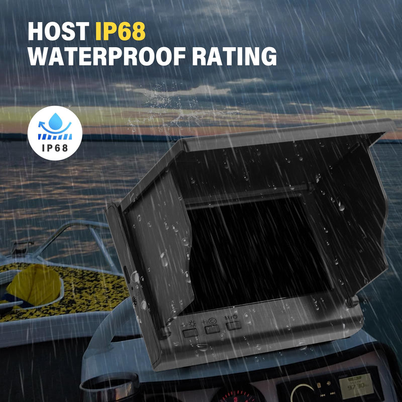 Underwater Fishing Camera, Fish Finder, Infrared Night Vision, Wide Angle, IP65 Waterproof, with 4.3 Inch IPS Display, for Ice, River and Boat (4.3 inch) Blue 4.3 inch