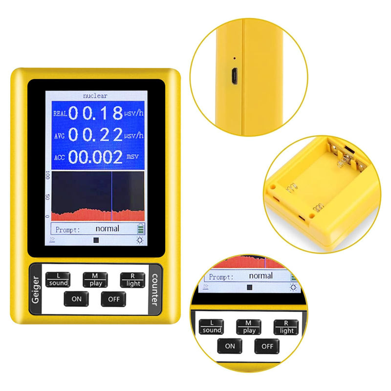 [Australia - AusPower] - Geiger Counter, Radioactivity Nuclear Radiation Detector, Handheld Nuclear Radiation Detector, Electromagnetic Radiation Detector, Fully Functional Tester for Home, Office, Outdoor 