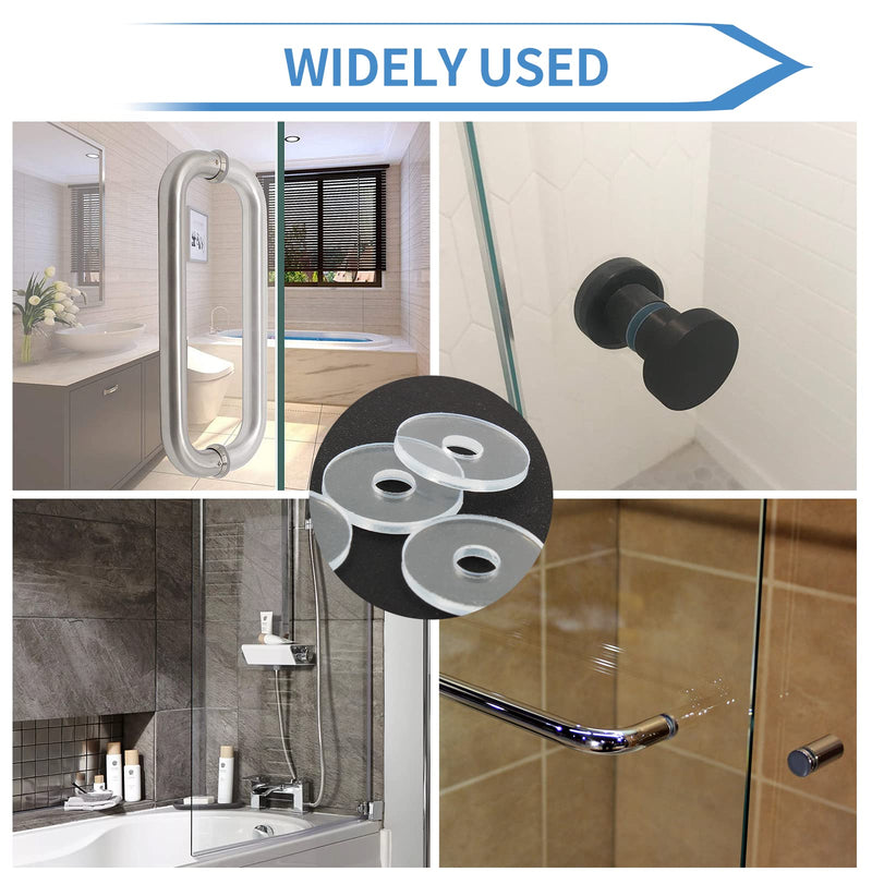 [Australia - AusPower] - 10 Pack 3/4 Inch Clear Washers for Shower Door Handle, Plastic Washers Spacers Vinyl Replacement Parts Transparent Gasket, Plastic Flat Washer Clear Plastic Gasket for Standoff Cap Assemblies 10 Pack 