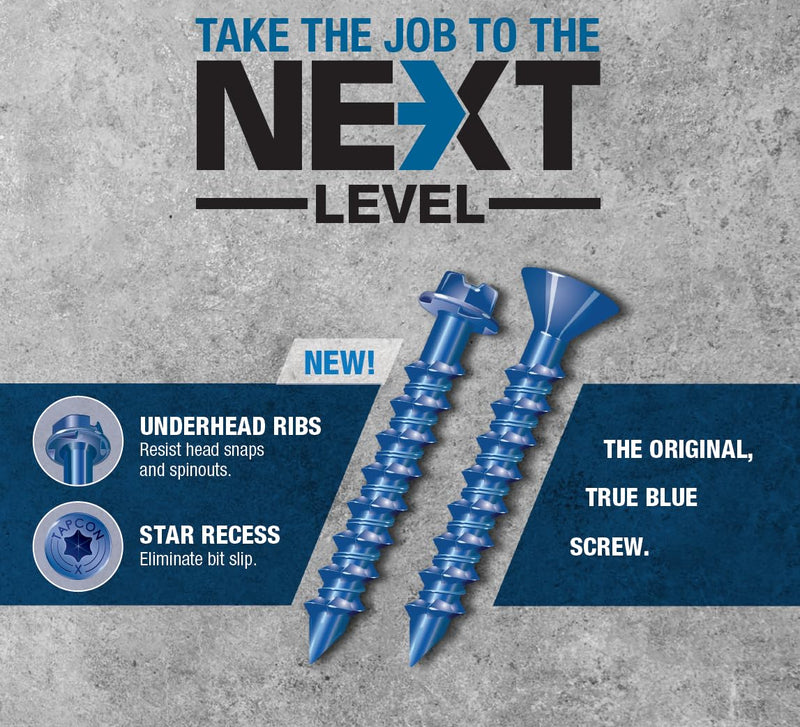 [Australia - AusPower] - Tapcon 3/16" x 2-3/4" Star Torx Head Concrete Anchor Screws 3175407V2 | 100 Pack | Drill Bit Included 