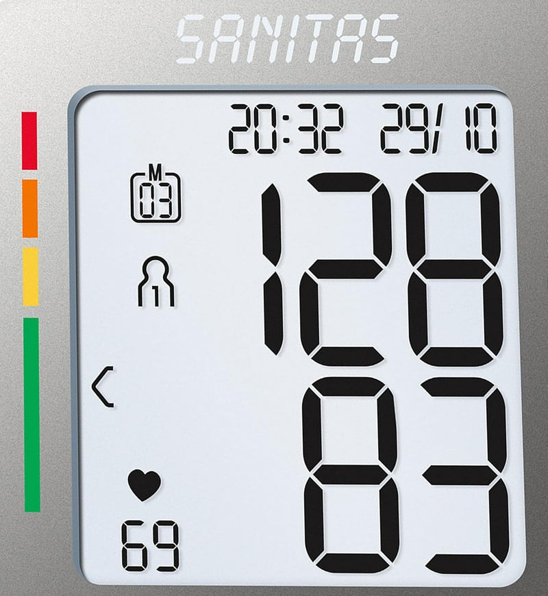 Sanitas SBC 15 Wrist Blood Pressure Monitor, Fully Automatic Blood Pressure and Pulse Monitor, Alarm for Possible Heart Rhythmia
