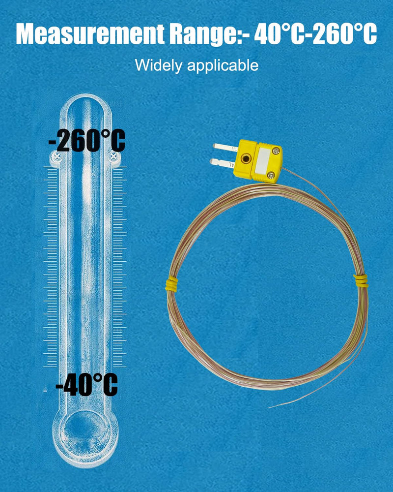 [Australia - AusPower] - 5cs High Accuracy K Type Mini-Connector Thermocouple, Temperature Probe Sensor -50°C~482°C (-58°F~899°F) 
