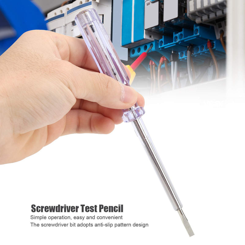 [Australia - AusPower] - Flathead Screwdriver Electric Pen Circuit Tester Pen, ANG93 AC100250V, Electric Voltage Screwdriver Bit Test Pencil, Compact Electrician Tool, Test Pencil 
