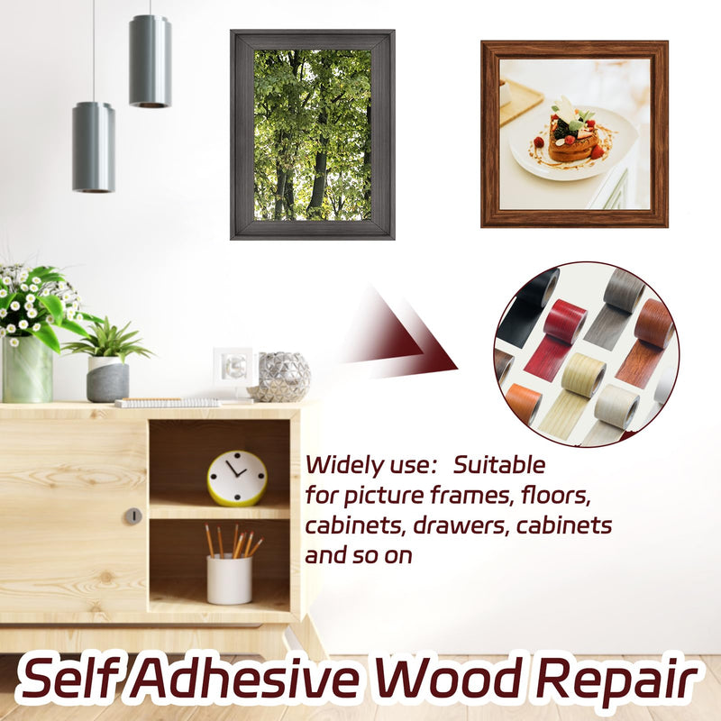 Self Adhesive Khaki Wood Grain Repair Tape, 2 inch X 32 ft Decorative Duct Tape for Furniture, Floors, Door, Cabinets, Windows, Home Decoration 1 Roll 2 inch × 32 ft