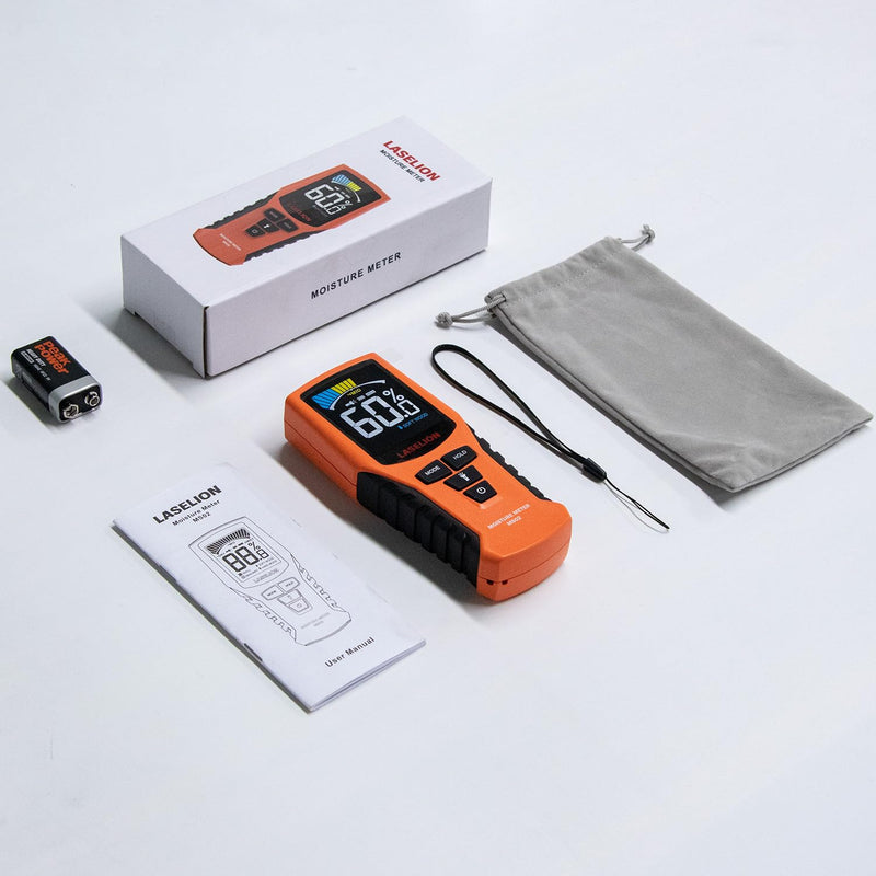 [Australia - AusPower] - Pinless Moisture Meter MS02 Non-Destructive Wood Moisture Meter Detector with Large LCD Display, Batteries, 4 Modes for Wood, Firewood,Walls,Building Materials 