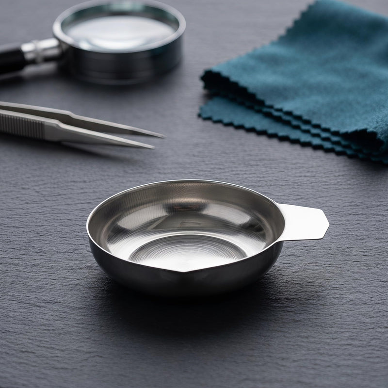 TOYANDONA Stainless Steel Weighing Trays, 3 Pieces, Small Scale Bowls for Jewellery, Baked Goods and Kitchen Spices, Non-Slip and Wear-Resistant, Silver