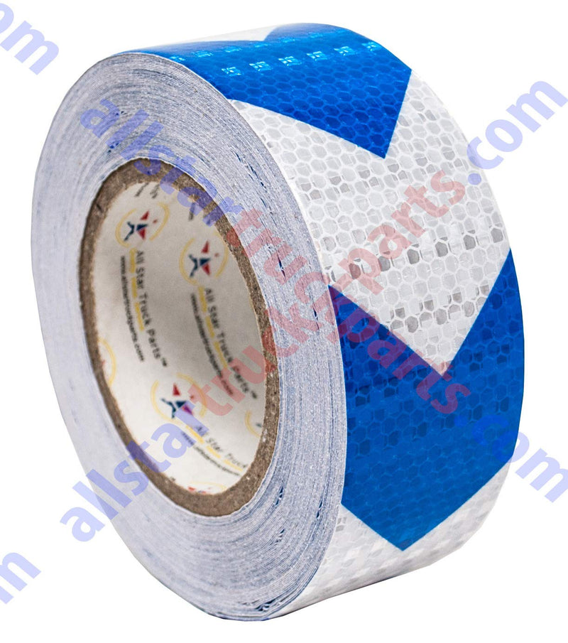 All Star Truck Parts Blue Arrow Reflective Tape, 2" Hazard Warning Tape Waterproof - High Intensity Reflector Conspicuity Safety Tape Strong Adhesive Crystal Lattice Blue Arrow (2 in x 75 FT) 2 IN x 75 FT