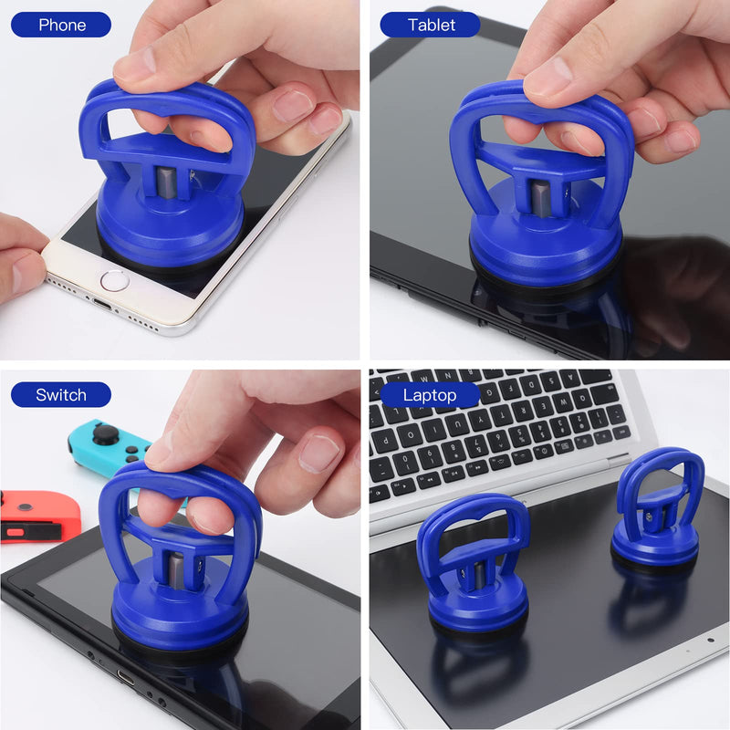 [Australia - AusPower] - STREBITO Suction Cups Heavy-Duty 2 Pieces Screen Suction Cups Tool for iMac, iPhone, MacBook, iPad, TV, Phone, Laptop, Computer, Tablet, LCD Screen Remover, Small Dent Puller Blue 