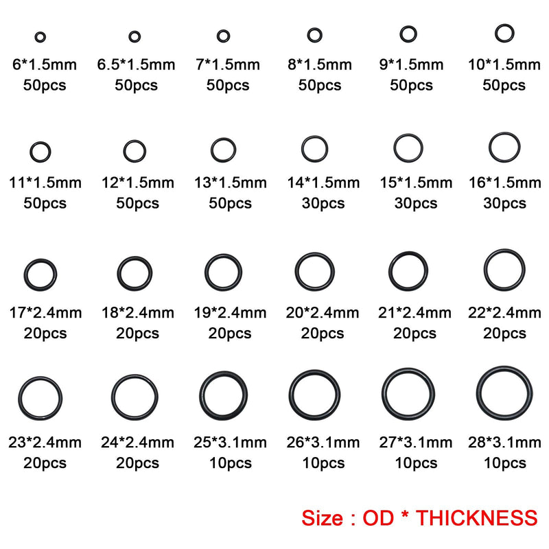 [Australia - AusPower] - 740pc Universal O Rings Assortment in 24 Sizes with 4pc Tools | Rubber O Rings Kit for Faucet Plumbing Automotive Repair | Nitrile Rubber Oring Kit 