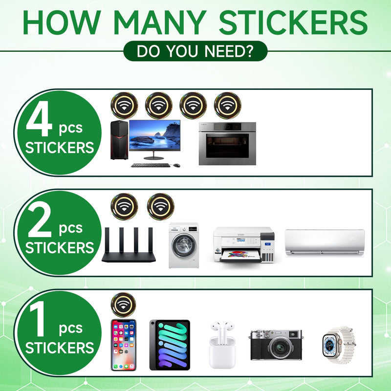 [Australia - AusPower] - 6 Pieces Blocker Protection Neutralizers Stickers for Cell Phones Tablets Laptops Computer WiFi Printer TV Electronic Devices Black 