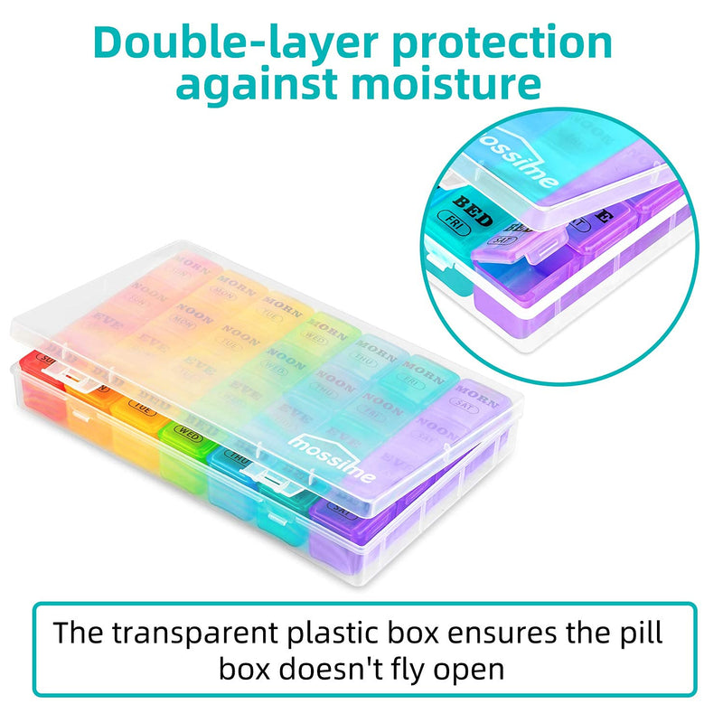 [Australia - AusPower] - XL Large Weekly Pill Organizer 4 Times a Day, 7-Day Pill Boxes AM PM, Big Compartments Pill Case, Monthly Medication Organizer 28 Days Dispenser for Fish Oils, Vitamin Holder Supplement White 