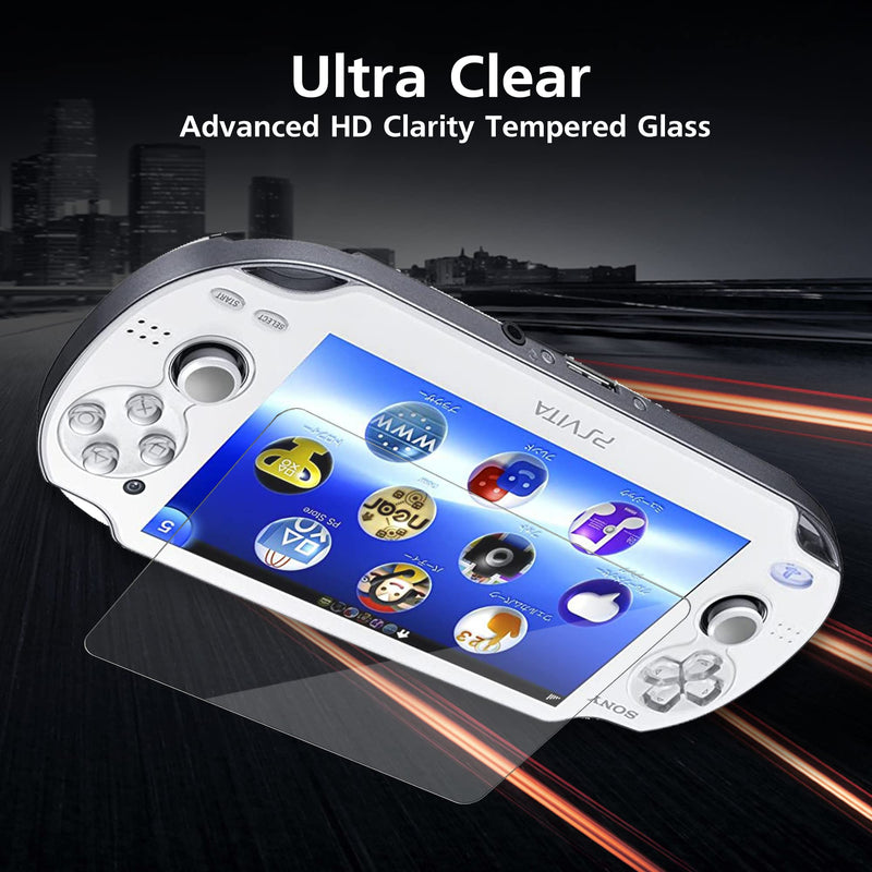 [Australia - AusPower] - Xahpower PS Vita 1000 Screen Protector, 9H Tempered Glass Front Screen Protector and HD Clear PET Back Screen Protective Film for Sony PlayStation Vita 1000 