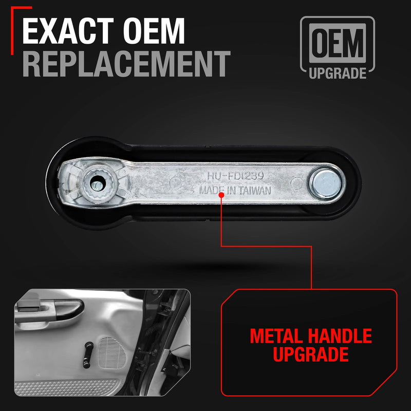 [Australia - AusPower] - Manual Window Crank Handle, 1pc - Front/Rear Left or Right - Compatible with 1987-2023 Ford Mustang Bronco, Econoline, Super Duty, F-150 - Plastic Cover, Metal Body - OEM E6DZ5423342A, F7UZ1523342AAA 