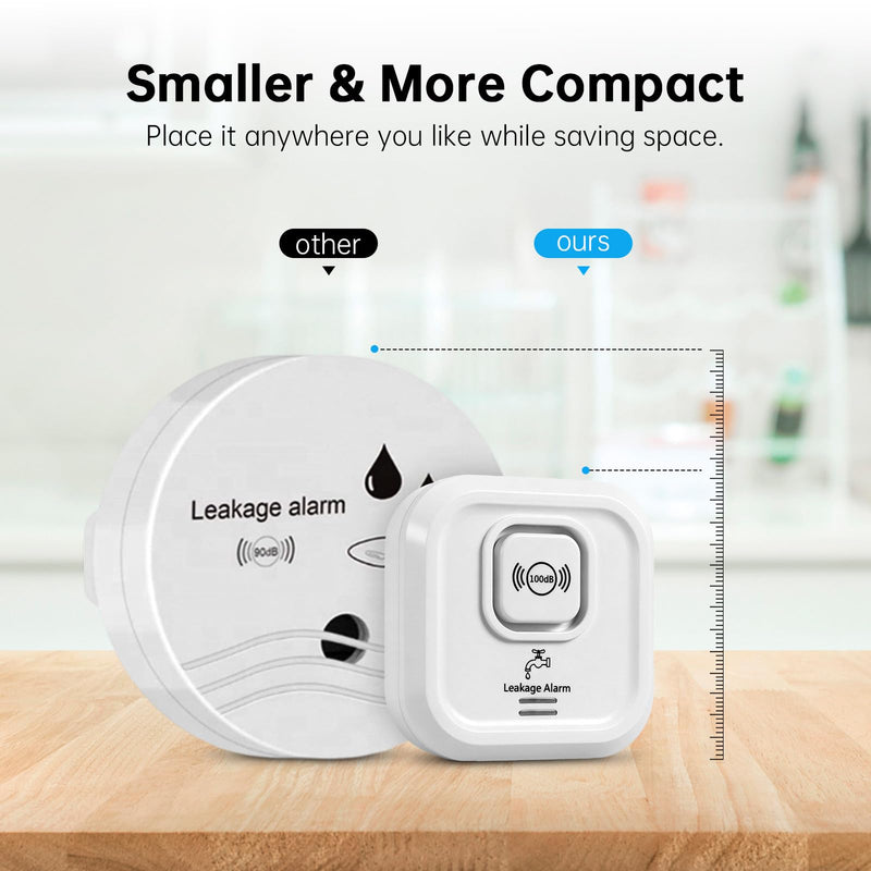 100dB Water Sensor Alarm Water Leak Detector, with Detection Lines, Wireless Tank Level Monitor for Basement,Kitchen,Bathroom (5packs)