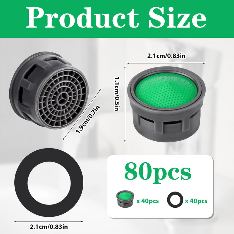 [Australia - AusPower] - AOZUO Pack of 40 Aerators for Taps, Aerator Tap Strainer Insert, Tap Strainer Water-Saving Insert Tap Aerator Water Saver for Tap Strainer Insert Cache Aerator Water-Saving 20 EU 