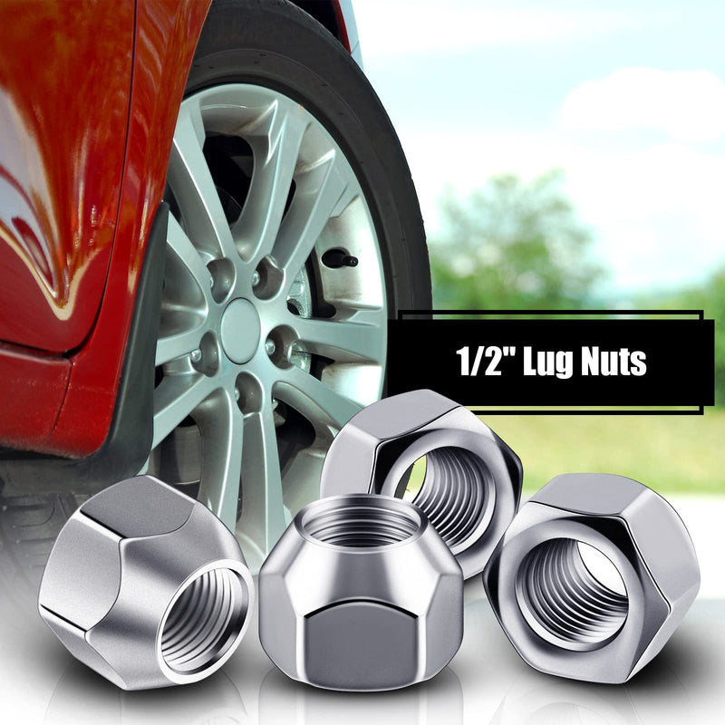 [Australia - AusPower] - Frienda 1/2-20 Inch Trailer Lug Nuts 509 Tire Wheel Lugs Tire Acorn Silver Open End Finish Nuts for Trailers Wheel(10 Pieces) 10 