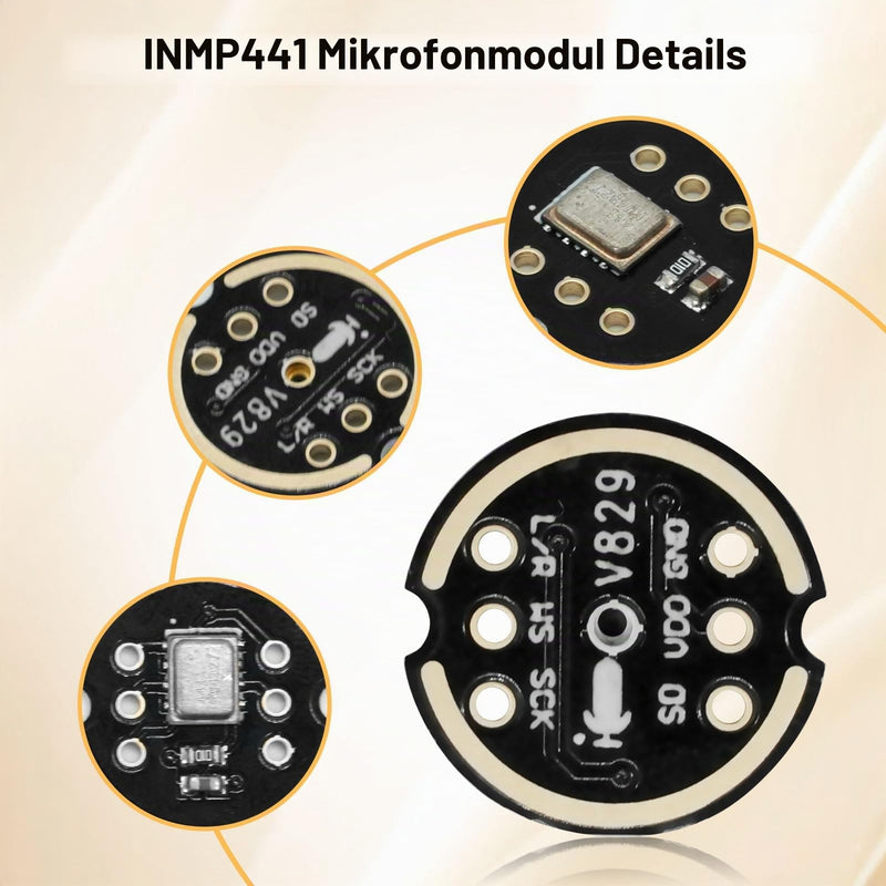 INMP441 Omnidirectional Microphone Module RUIZHI 3 Pieces INMP441 Omnidirectional Microphone I2S Interface Digital Output Sensor Module Support ESP with Arduino