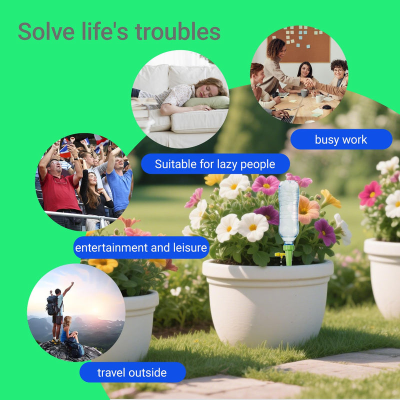 [Australia - AusPower] - 20 Pack Self Watering Spikes for Plant,Indoor & Outdoor Automatic Plants Waterer,Plug-in Device with Adjustable Valve Switch, Self Watering Planter Insert (10 Blue+10 Green) 10 blue+10 green 