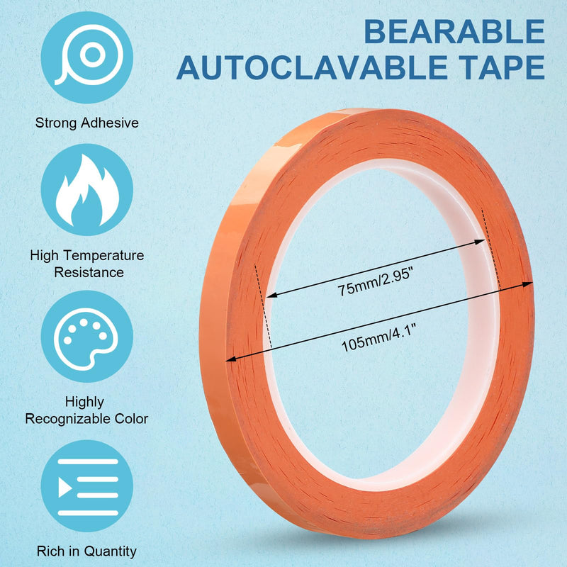 Frienda Colors Autoclave Tape 216 ft/L x 0.4 in/W Instruments Identification Tape Autoclavable 270 Fahrenheit (8) 8