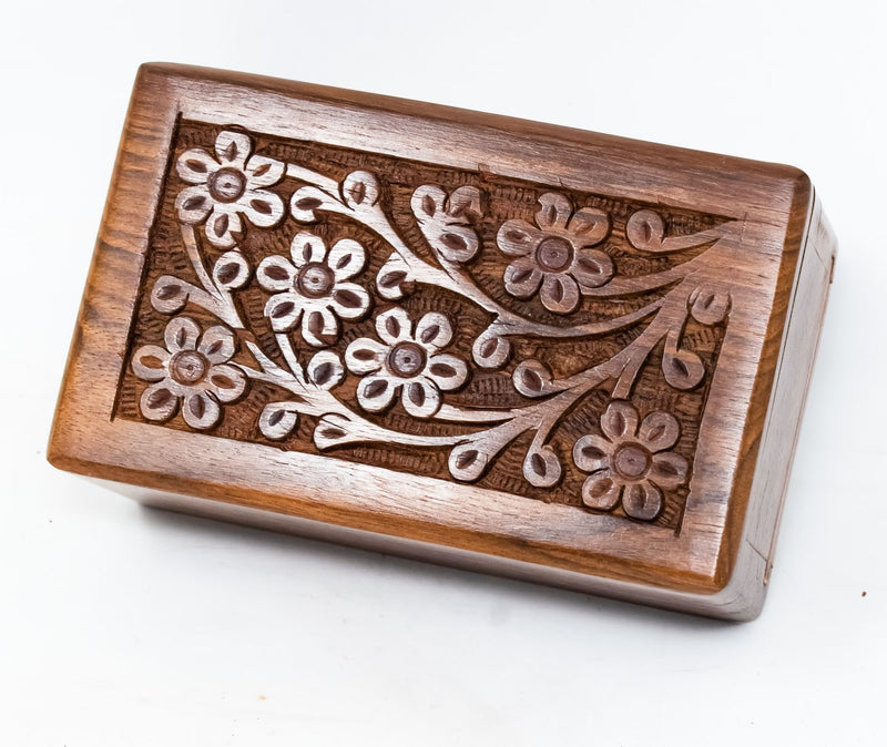 Handcrafted Keepsake Wooden Urn Box for Ashes - Beautiful Wooden Urn Tree of Life Design Handmade Rosewood Cremation Urns - Small Wood Box Cremation urns Medium