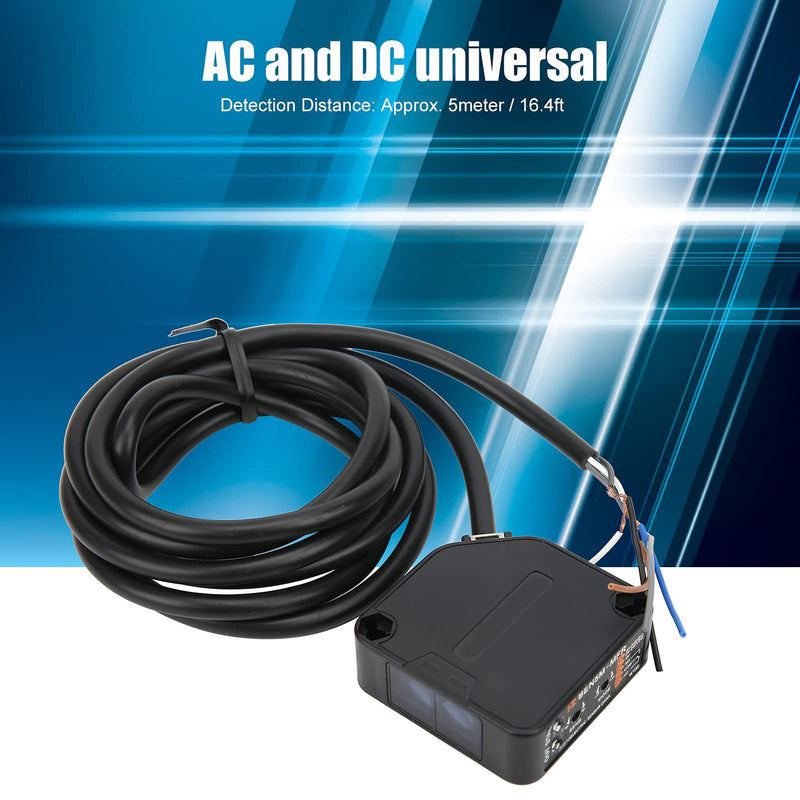 [Australia - AusPower] - Photoelectric Sensor Switch, AC 24-240V BEN5M-MFR Photoelectric Beam Sensor with 5 Meter 197" Detection Distance, for Light Door Industrial Factory Garage Applicable to All Objects 