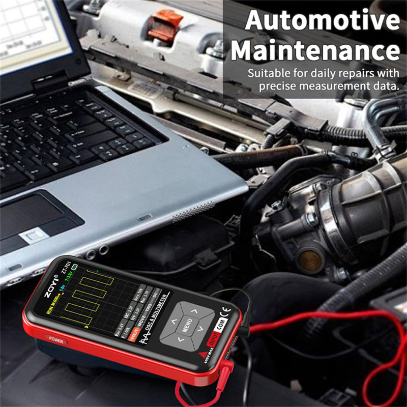 [Australia - AusPower] - 2 in 1 Handheld Oscilloscope with Multimeter 5MHz Bandwidth with Auto Waveform Measurement 3.2" IPS Color Display USB-C Rechargeable for Electronics Repair and Engineering 