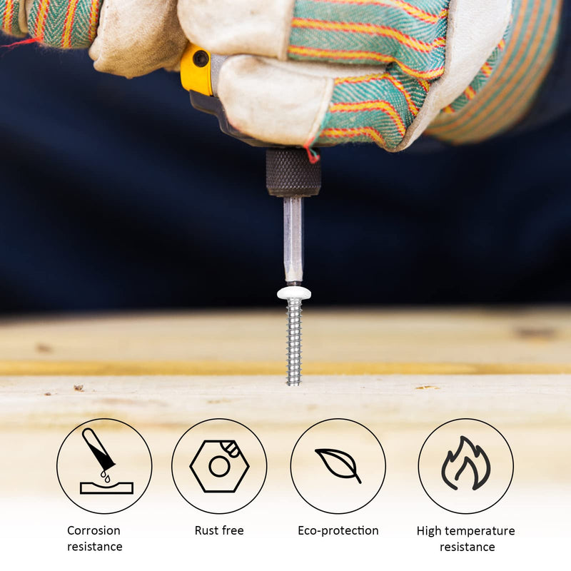 [Australia - AusPower] - White Head 100 PCS #8x1-1/2(1.5 inch) Stainless Steel Phillips Pan Head Wood Screws,Stainless Steel 18-8 A2(304) Screw,Home Screw Kit by QISHENG #8X1-1/2"(1.5 inch) White 