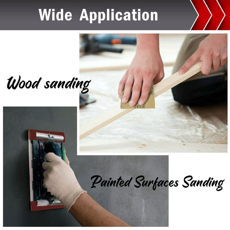 50 Sheets Sandpaper Set, 115 x 280 mm for Wood and Metal, 4 Grits (40/80/120/180), Cut for Hand and Machine Sanders 93mm x 230 mm