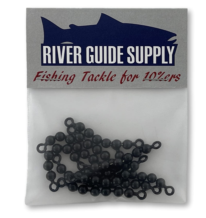 [Australia - AusPower] - #10 SS Bead Chain Swivel 6 Ball 100 lb Test (Black) Black 