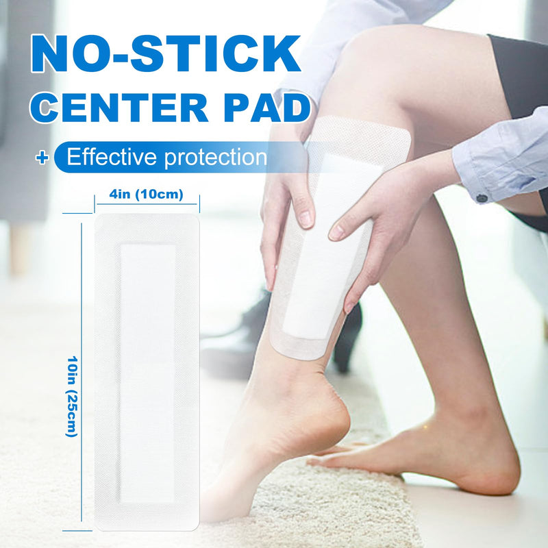 [Australia - AusPower] - Island Dressing Bordered Gauze 4"x10", 25 Individually Packed Non-Stick Pad in Center with Adhesive Border,Soft & Highly Absorbent Medical Grade Dressing Gauze Pad for Wound Care and First Aid 