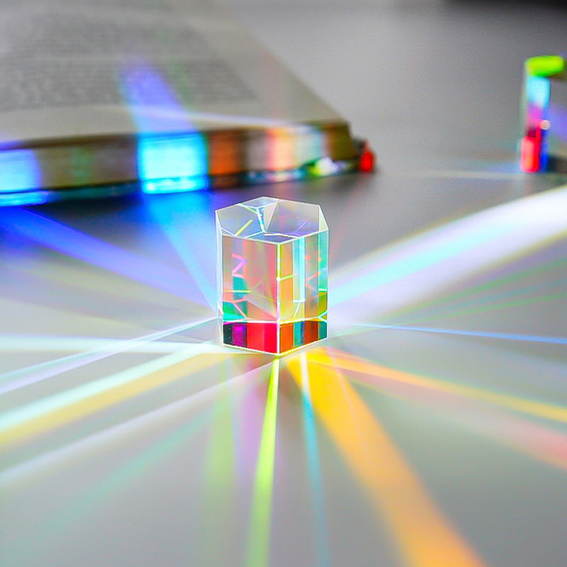 [Australia - AusPower] - 1.2'' Optical Glass RGB Dispersion Prism X-Cube for Physics Teach Rainbow Prism Crystal Cube Prism Photography Props 30mm Hexagonal prism 