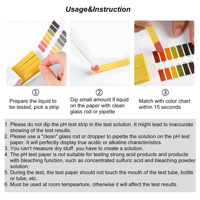 [Australia - AusPower] - 2 Pack pH Test Strips Universal pH 1-14 Test Paper Litmus Test Paper 160 Strips for Saliva Urine Water Soil and Chemistry Experiments (2 Pack with Storage Case) 2 