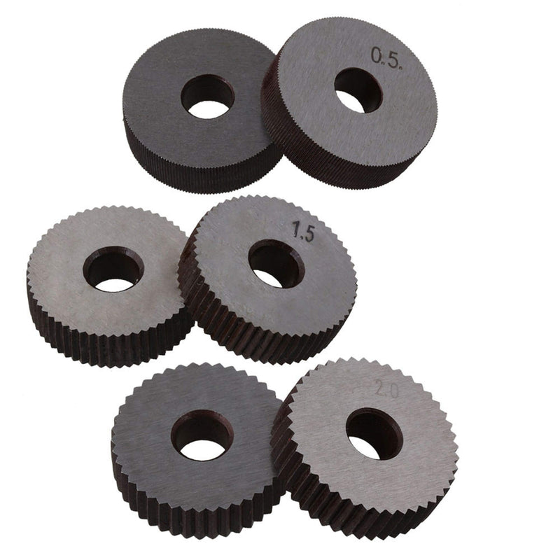 [Australia - AusPower] - CNBTR 0.5mm 1.5mm 2mm Pitch Single Wheel with 1.0mm Pitch Straight Linear Knurling Tool Set of 7 