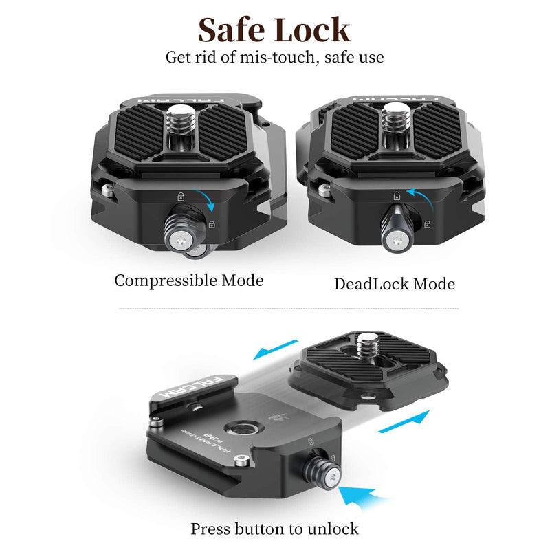 [Australia - AusPower] - ULANZI F38 Camera Quick Release Plate w 1/4" to 3/8" Screw Thread, Quick Release System QR Plate Camera Tripod Mount Adapter for Sony Canon Monopod DSLR Stabilizer Slider DJI Switch Between Stablizer 