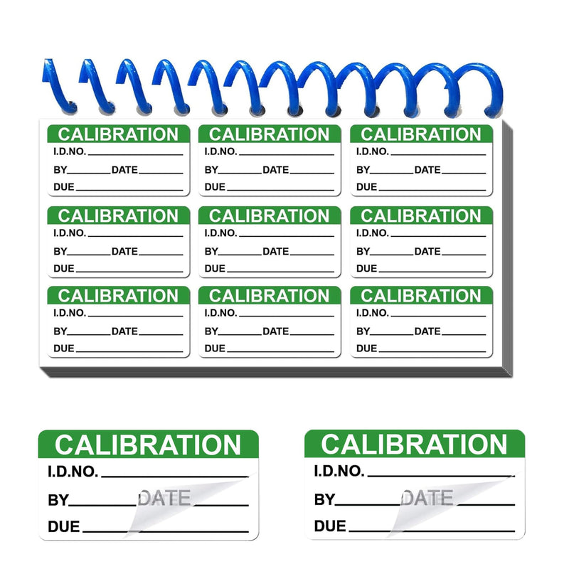 Self Laminating Write-on Calibration Stickers with Spiral Bound Cover for NIST Calibration ISO-9000 Equipment Calibrations Inspection Safety Label Quality Control 180 pcs 1 x 2 Inch