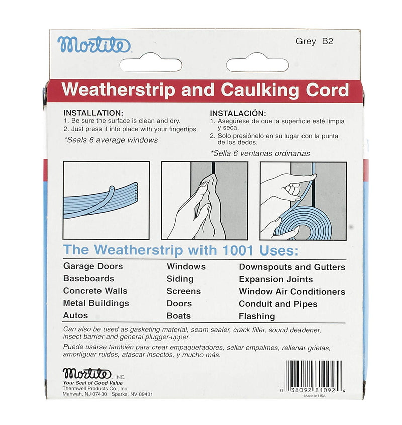 Frost King B2 Mortite Fingertip Caulking Cord, 1/8" x 90 ft, Grey 19-ounce, 90-foot long (Pack of 1)
