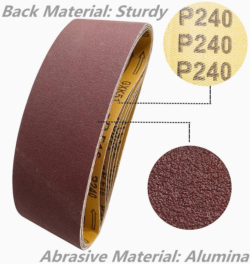 [Australia - AusPower] - GXK51 Sanding Belt 75 x 533 mm, Pack of 10 Grit 40, Sanding Belt Kits Compatible with Belt Sanders, for Sanding, Filing, Sharpening and Removing Metal Wood Surfaces 75x533mm Korn 40 