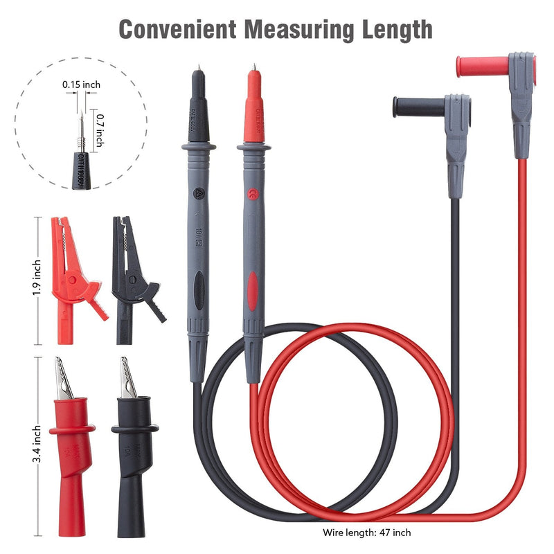 [Australia - AusPower] - WGGE WG-026 10 Pieces and 5 Colors Test Lead Set & WG-011 Test Lead and Safety Alligator Clips & WGGE ElectricianTest Lead Kit CAT III 1000V & CAT IV 600V with Insulation Alligator Clips 