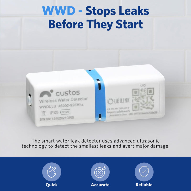 WWD Water Leak Detector, Smart Water Monitor, Battery Operated Smart Home Devices, Sub-Lipstick Design Water Alarm Leak Detector, No Wi-Fi Required, 1 Pack Water Leak Detector-1Pack
