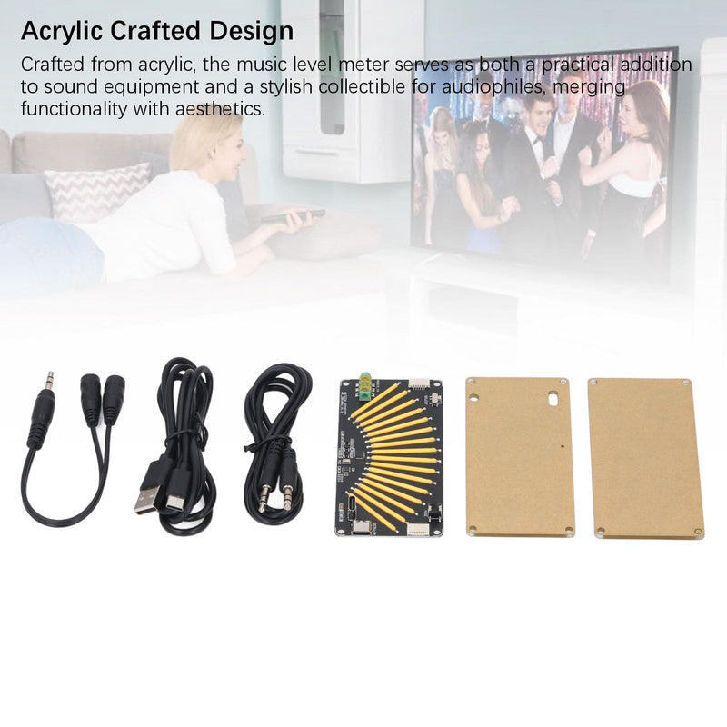 [Australia - AusPower] - Music Level Meter Board, 16 Bit Indicator Music Level Meter Stereo LED VU Meter Indicator with Adjustable Light Speed Control for Home Audio System 