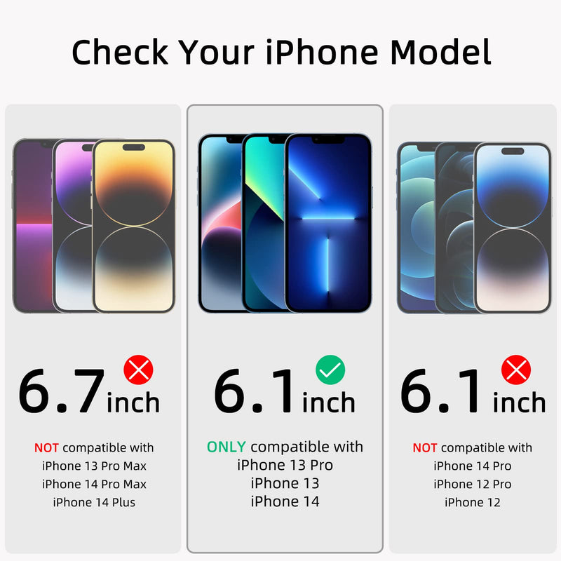[Australia - AusPower] - Privacy Screen Protector for iPhone 13/13 Pro/14 [3-Pack][6.1 Inch] Display Tempered Glass Film with Easy Installation Frame, Ultra HD, 9H Hardness, Scratch Resistant, Case Friendly iPhone 13/13 Pro/14-6.1 Inch Privacy 3-Pack 
