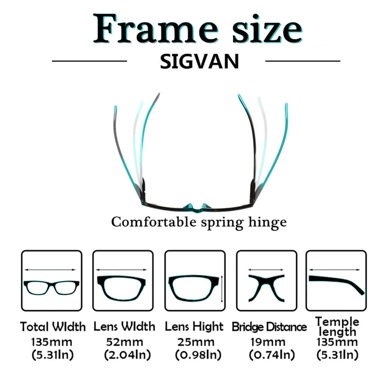 [Australia - AusPower] - 5 Pack Spring Hinge Reading Glasses Rectangular Fashion Quality Readers for Men and Women (5 Pack Mix, 2.5) 5 Pack Mix 2.5 x 
