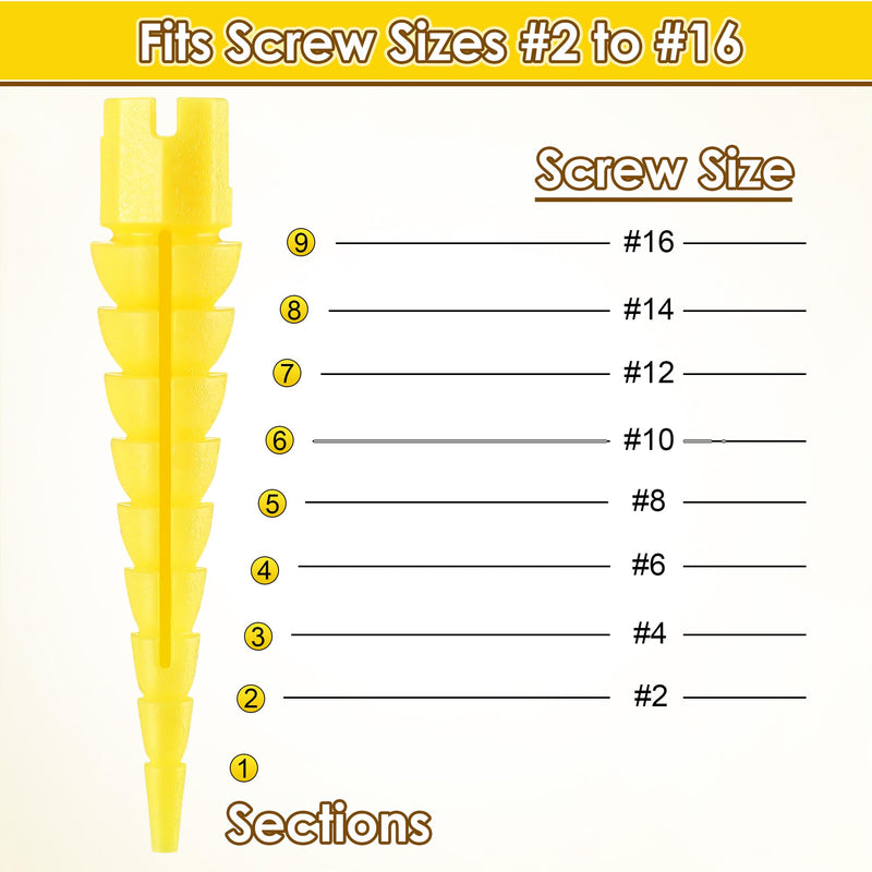 [Australia - AusPower] - 10 Pcs Patent Pending Wood Anchor, Stripped Screw Hole Repair Kit for Wood, Wall, Door, Fixing Stripped Screw Holes, Fits Wood Screws Sizes #2 to #16, Screw Holes from Stripped to Gripped 